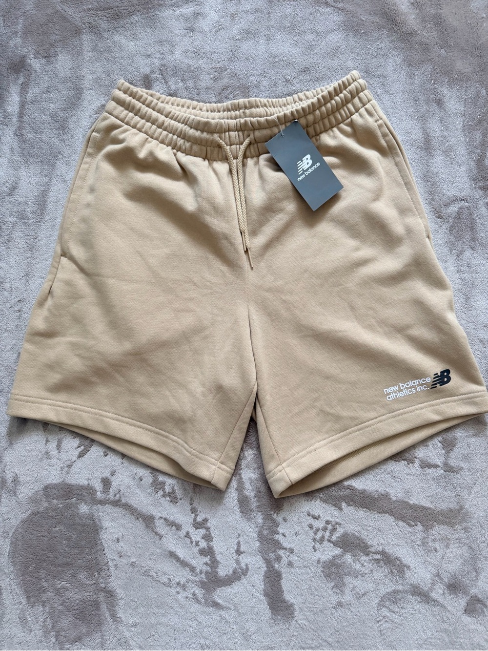 New Balance Men's Beige Athletic Drawstring Shorts